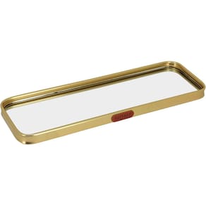 BANDEJA DECORATIVA PARA SERVIR ESPELHADO METAL 30x10cm DOURADO