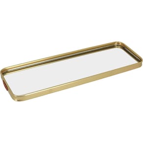 BANDEJA DECORATIVA PARA SERVIR ESPELHADO METAL 35x12cm DOURADO