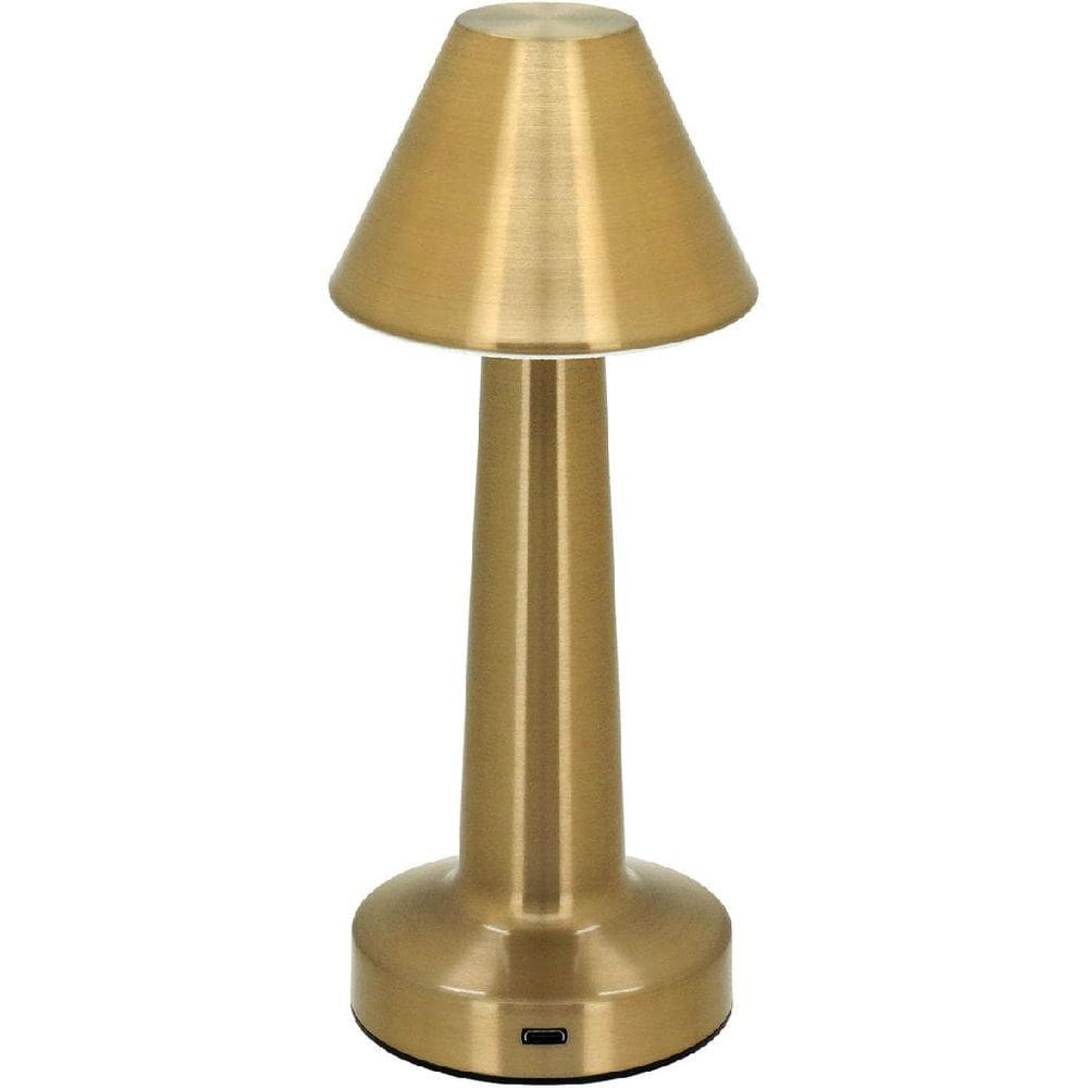 LUMINÁRIA DECORATIVA ABAJUR LED MESA USB METAL 21x9x9cm DOURADO