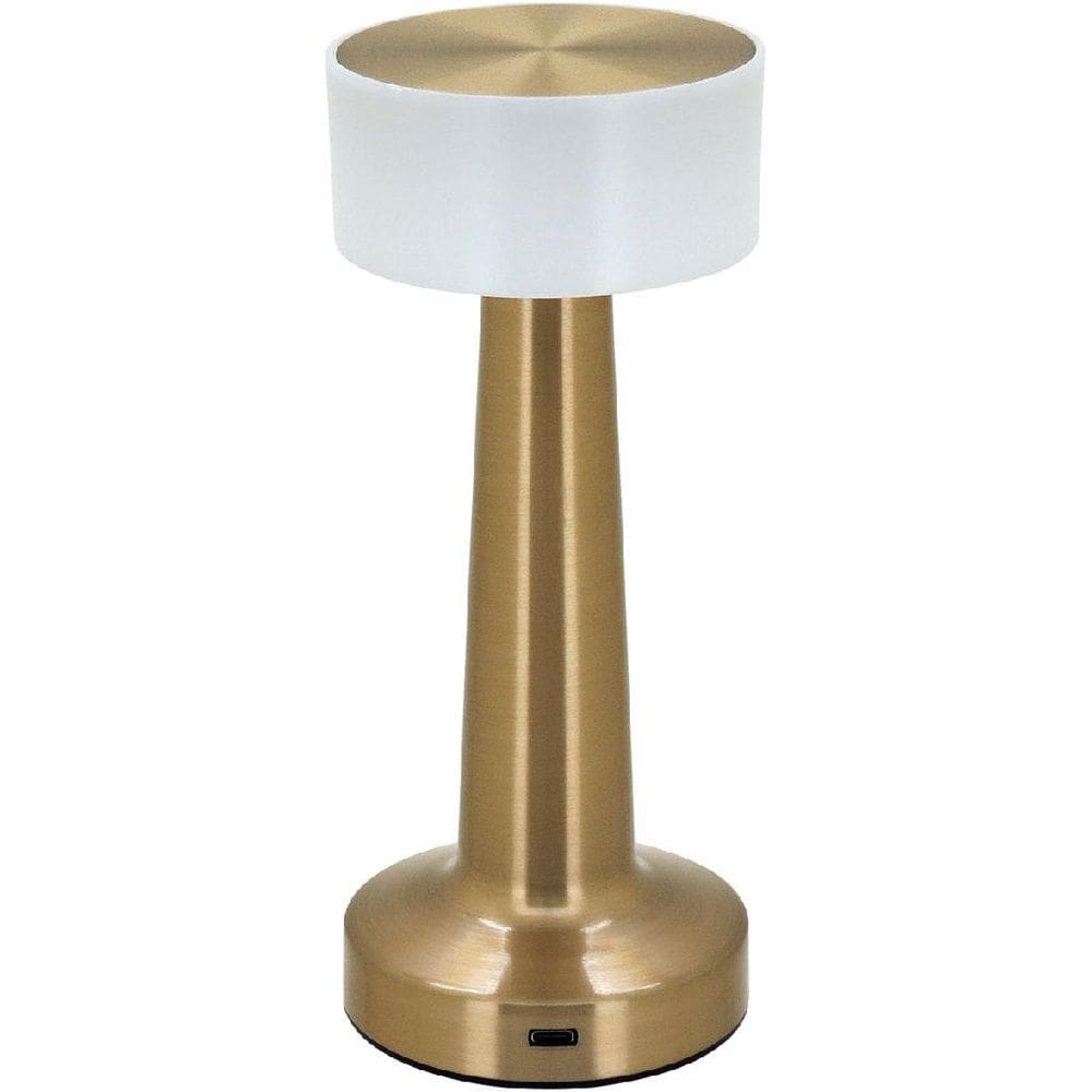 LUMINÁRIA DECORATIVA ABAJUR LED MESA USB METAL 21x9x9cm DOURADO