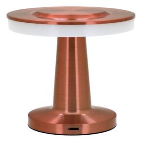 LUMINÁRIA DECORATIVA ABAJUR LED MESA USB METAL 20x12x12cm COBRE