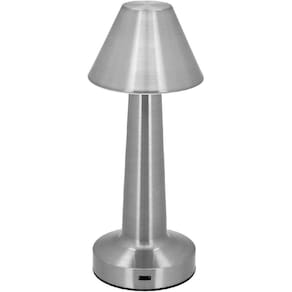 LUMINÁRIA DE LED MESA DECORATIVA USB METAL 21x9x9cm PRATA