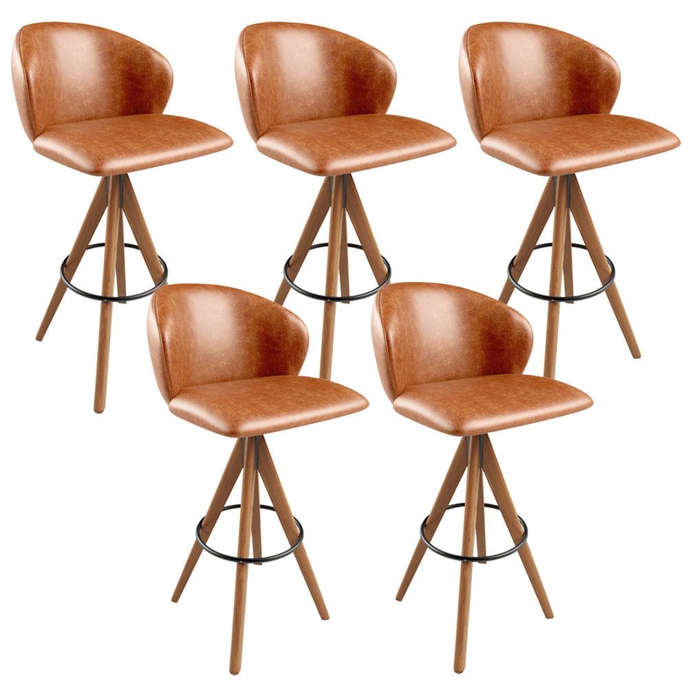 Kit 05 Banquetas Alta Bar Cozinha Sala de Jantar Bar Mia L02 Couríssimo Camel - Lyam Decor