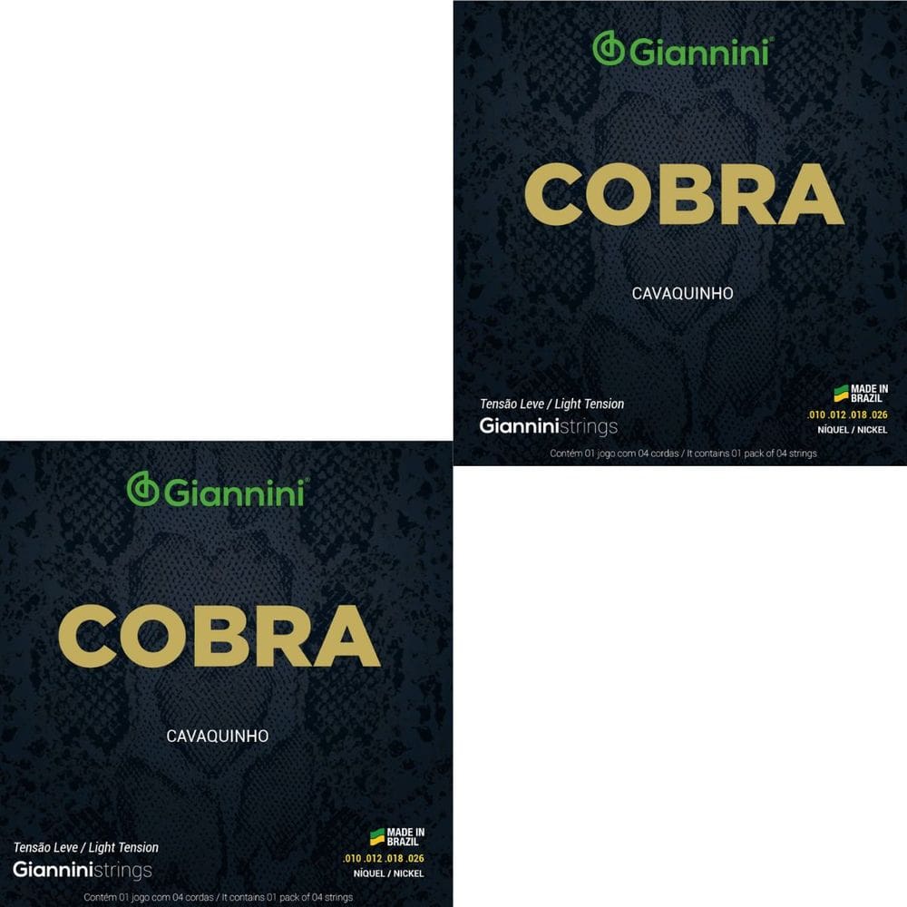Kit 2 Encordoamento Cavaquinho Giannini Cobra GESCL Níckel .010 Leve
