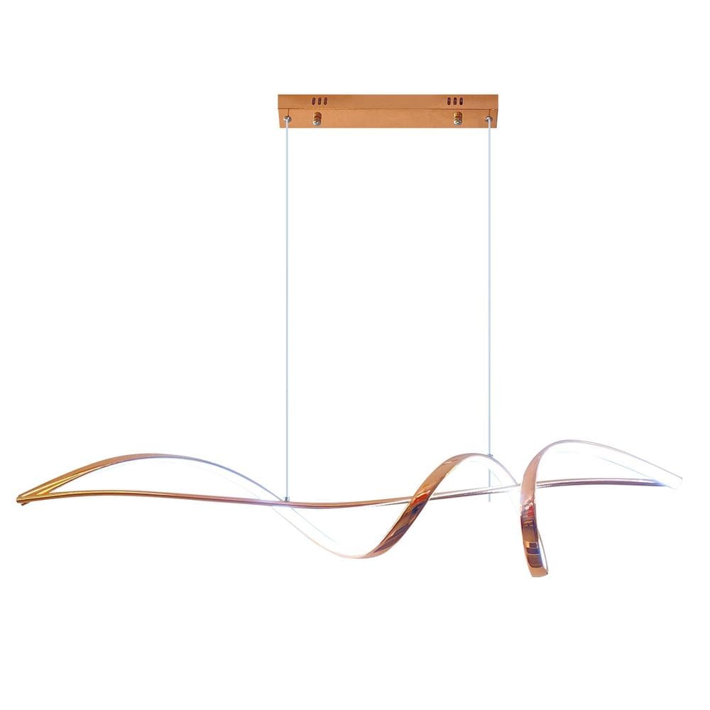 Luminária Lustre Teto Rose Gold 100Cm Pendente Espiral Luxo