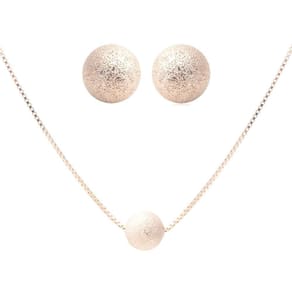 Conjunto Brincos E Colar Potenza Classic Esfera Artística