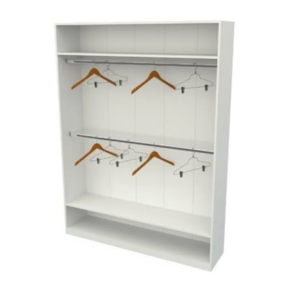 Armário Arara Dupla 2 Cabideiros + Prateleiras G3 Branco Cód.104