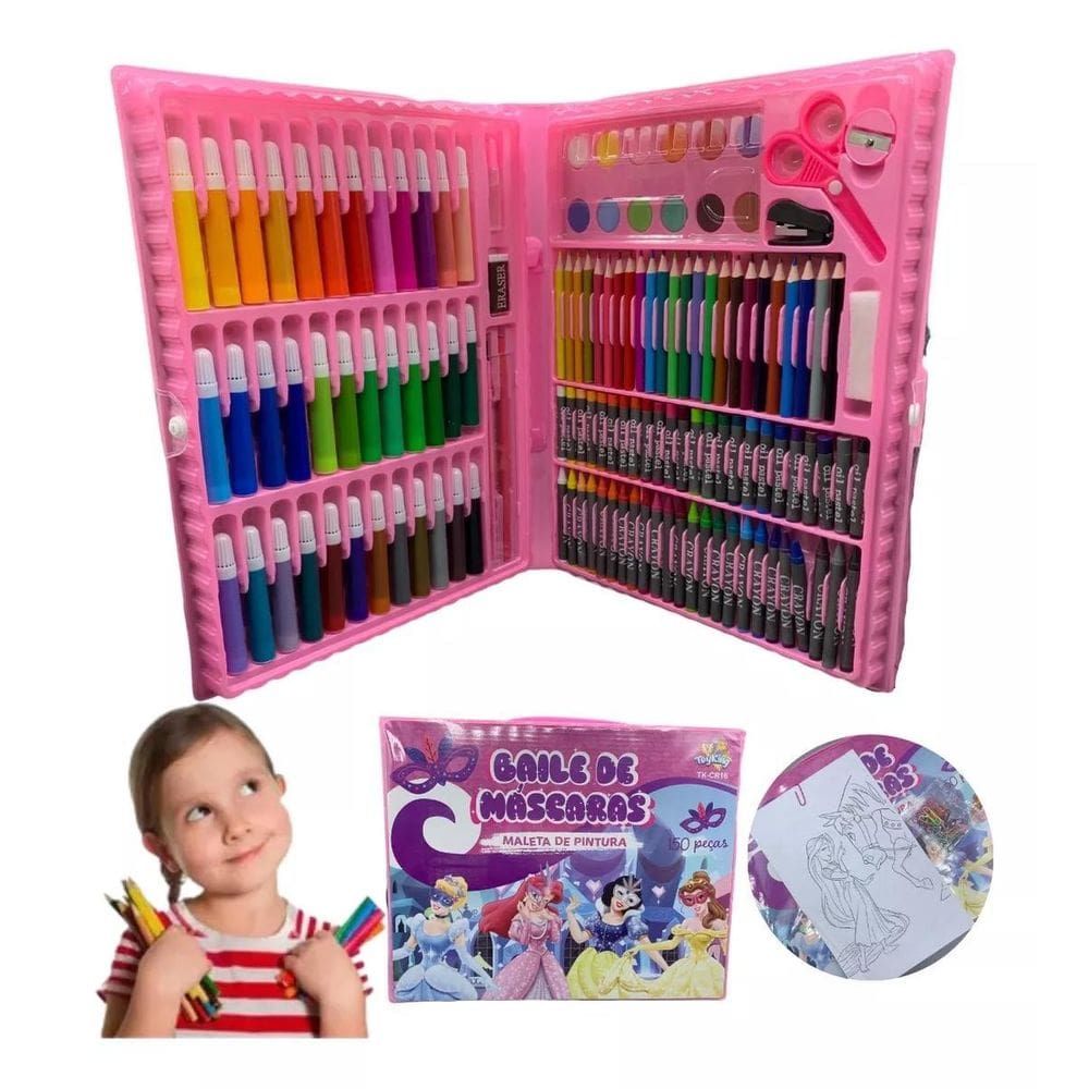 Maleta De Pintura Infantil Para Desenhar E Colorir Princesas