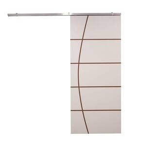 Porta De Correr Branco Prime Frisada Kit Alumínio F01 - 210x100