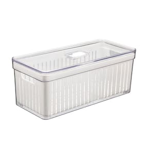 Organizador Geladeira Elegance 6,8L com Cesto Escorredor para Alimentos Frutas e Vegetais