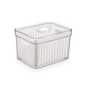 Organizador Geladeira Elegance 3,8L com Cesto Escorredor para Alimentos Frutas e Vegetais