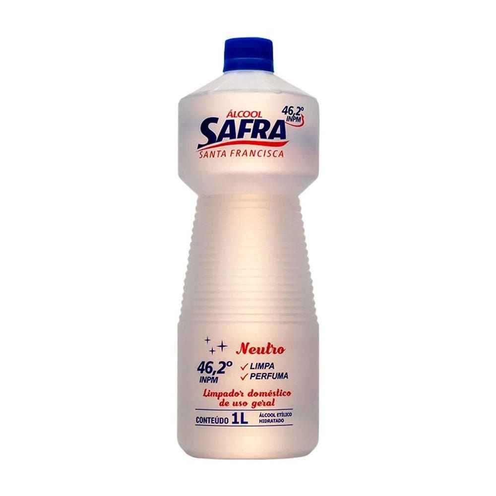 Álcool Líquido 46,2 Graus INPM Etílico Neutro 1L Safra