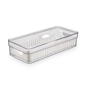 Organizador Geladeira Elegance 3,6L com Cesto Escorredor para Alimentos Frutas e Vegetais