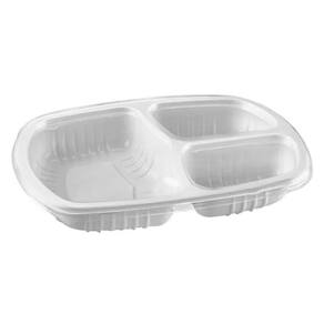 Bandeja 3 Divisórias 850ml Branca G 331 10 Conjuntos Galvanotek