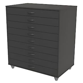 Porta Cartolina Armário Papelaria 9 Gavetas Preto