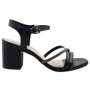 Sandália Feminina Casual Dia a Dia Passeio Trabalho com Strass Salto Grosso Médio Conforto Ramarim 2431204