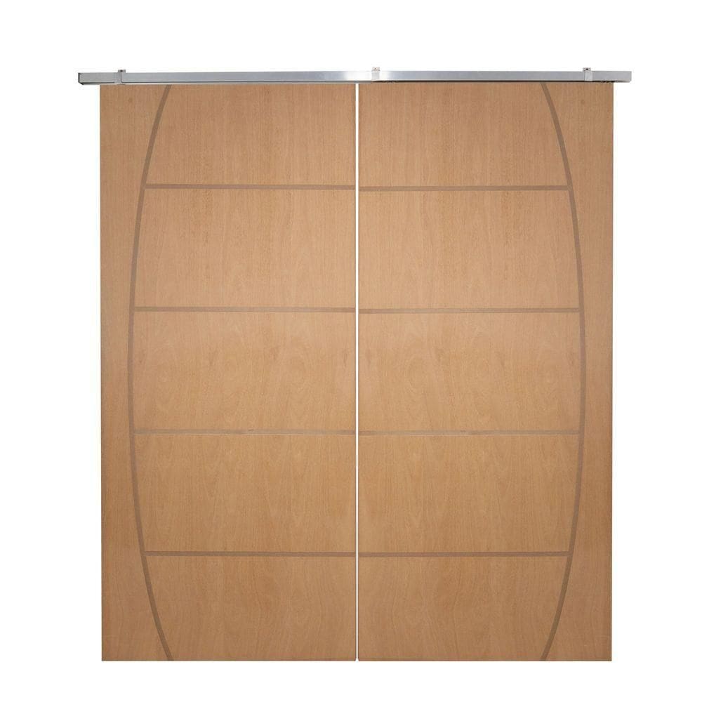 Porta Dupla De Correr P- Verniz Frisada F04 - 210x120