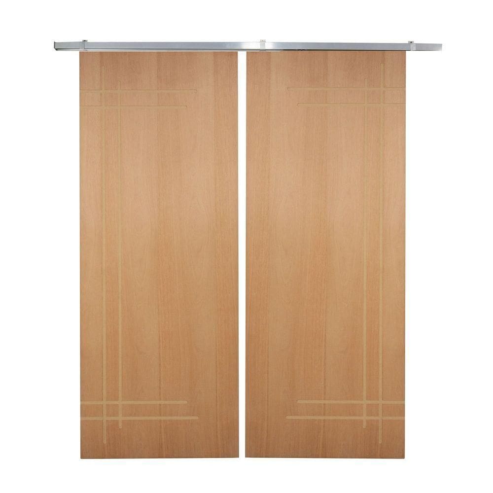 Porta Dupla De Correr P- Verniz Frisada F05 - 210x120