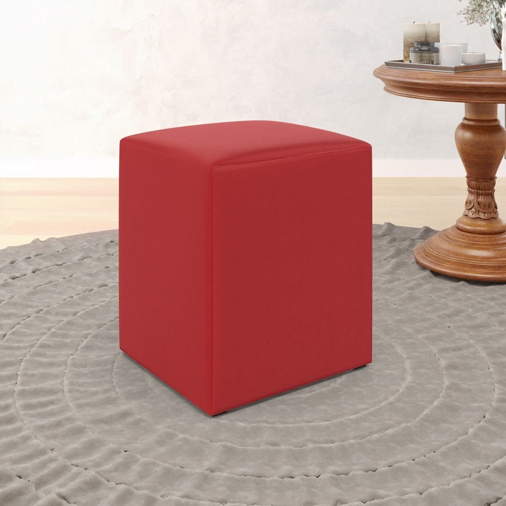 Puff de Luxo Quadrado Conforto e Estilo Aradecor Corino