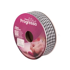 Fita Decorativa Xadrez Tecido XT005 22mm 10 Metros