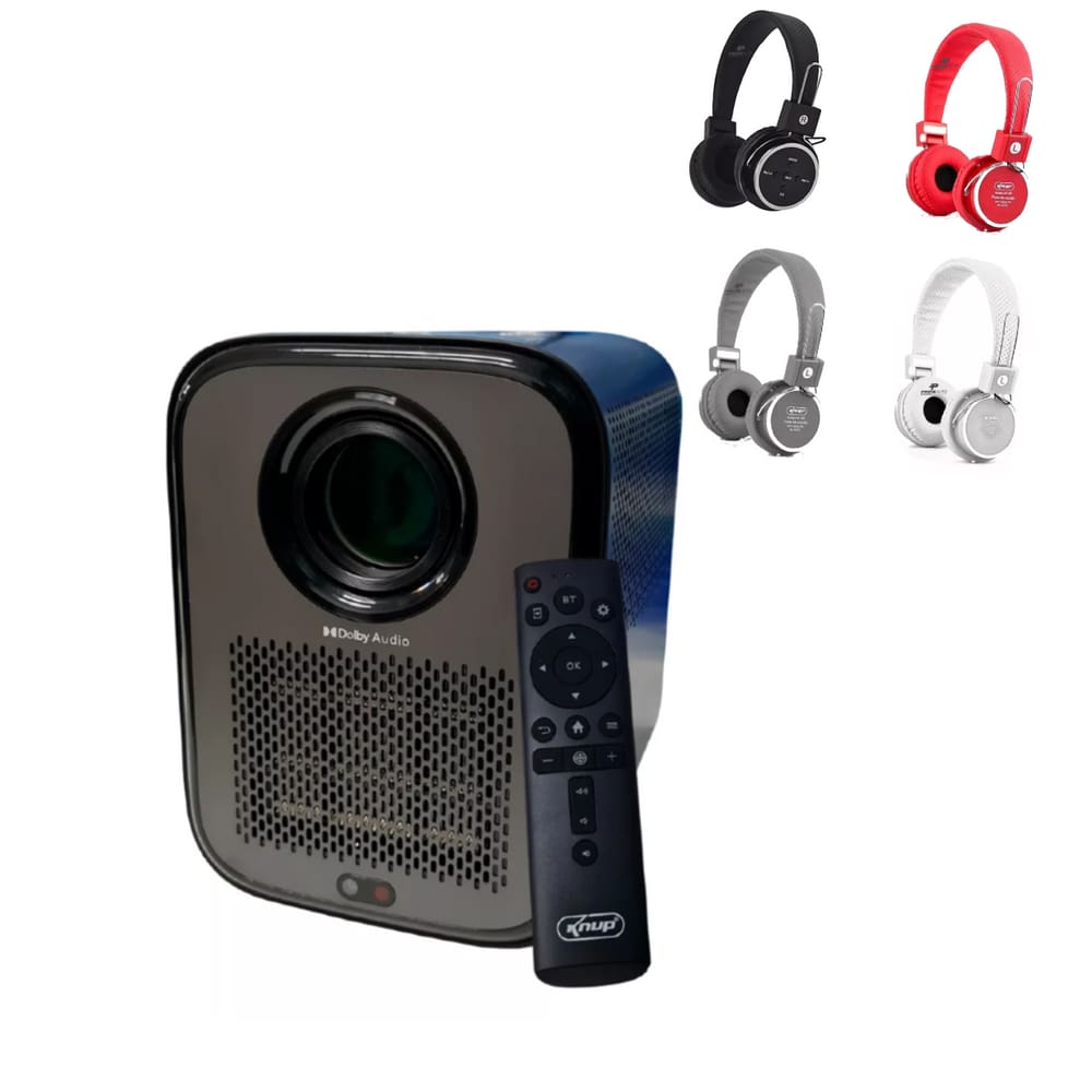 Projetor Multimídia com Sistema de Som Home Theater Integrado Sistema Operacional Android 9.0 + Fone Bluetooth