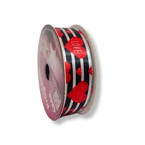 Fita De Cetim Decore Coração Listra ECF005TR-084 10 Metros
