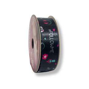 Fita De Cetim Decore Followme Preto ECF005TR-077 10 Metros