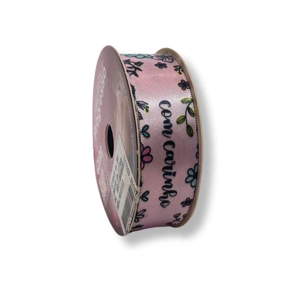 Fita De Cetim Decore Floral Com Carinho ECF005TR-081 10 Metros