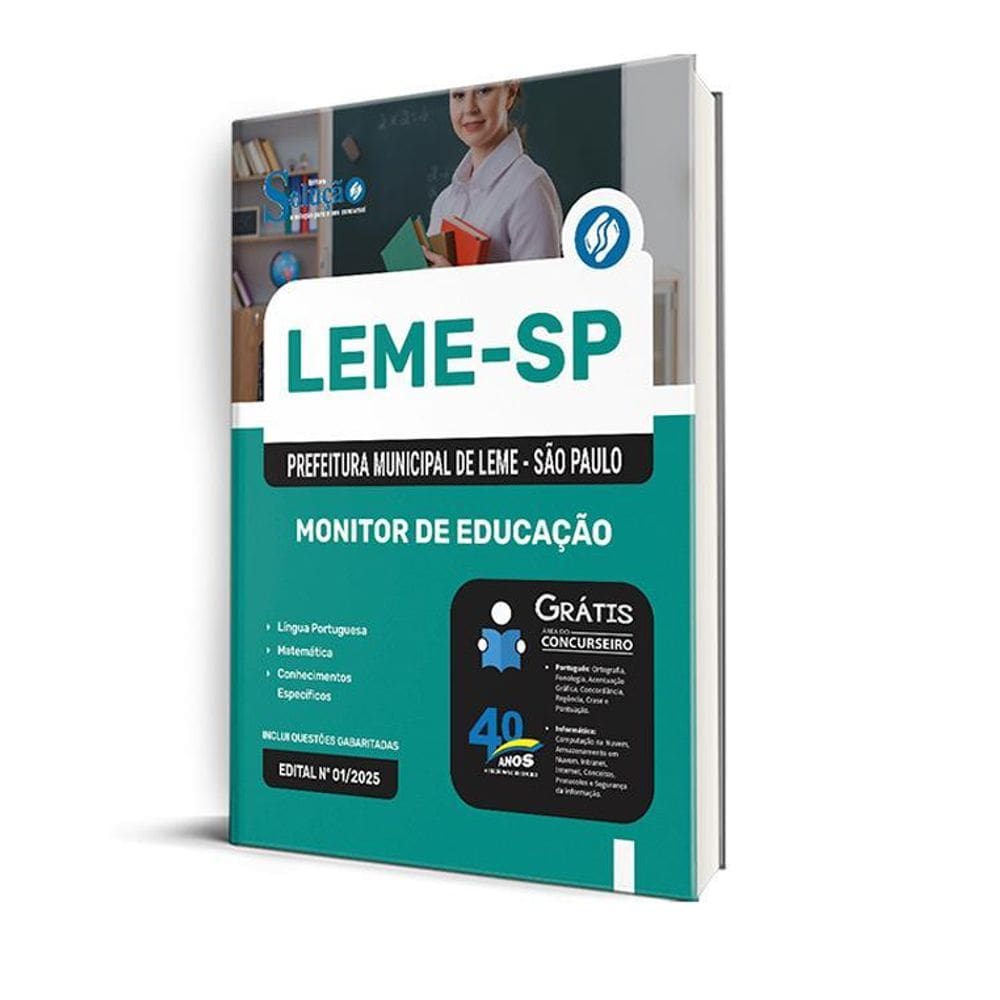 Apostila Prefeitura De Leme Sp 2025 - Monitor De Educação