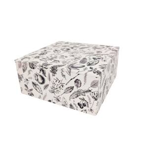 Caixa Decorativa Branca E Preta 9X20X20Cm Borboleta Abelha G
