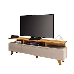 Rack para SalaBancadadeTV 70 Pol 200cm Zuri 2.0 Off White/Cinamomo H01 - D`Rossi