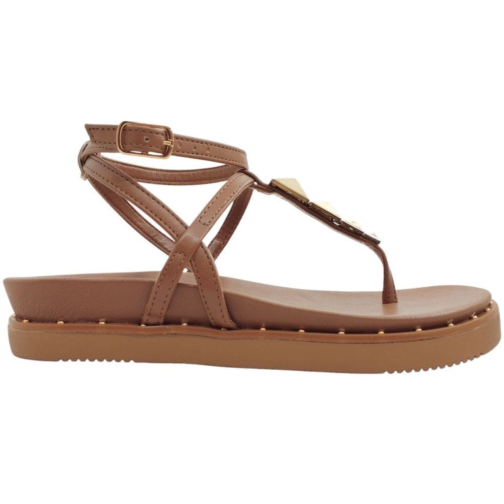 Sandália Dedo Feminina Casual Dia a Dia Flatform Passeio Trabalho Conforto Via Marte 169-011