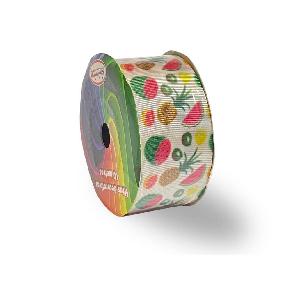 Fita De Gorgurão Estampada 38mm Sinimbu Nº9 - Frutas