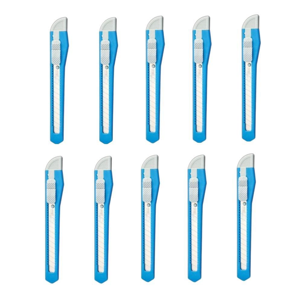 Kit 10 Estiletes Azul Estreito Plástico com Trava ES04 - Tilibra