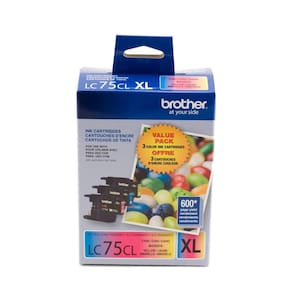 Cartucho de tinta Brother LC753PKS XL de alto rendimento, pacote com 3