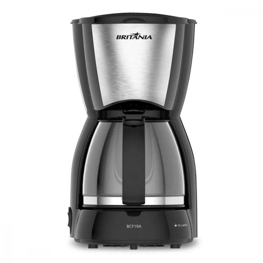 Cafeteira Britânia 18 Cafezinhos Jarra De Vidro 550WBCF19A Preto/inox 220V