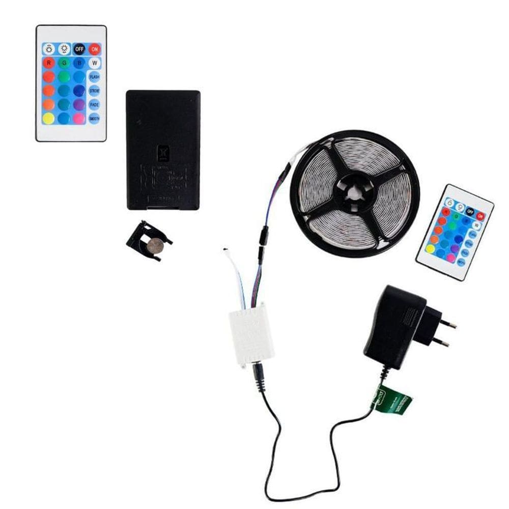 Fita Led 5 Metros Rgb - 300 Leds E Controle Remoto Inclusos