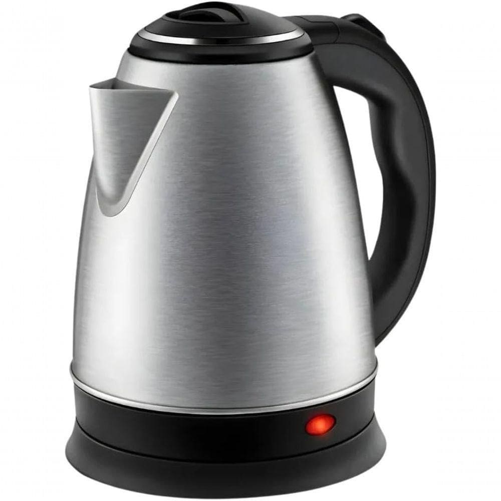 Chaleira Elétrica Bak 1.8l Inox 1100w Rápida Segura Econômica Design Moderno Rotação 360 Graus Desligamento Automático