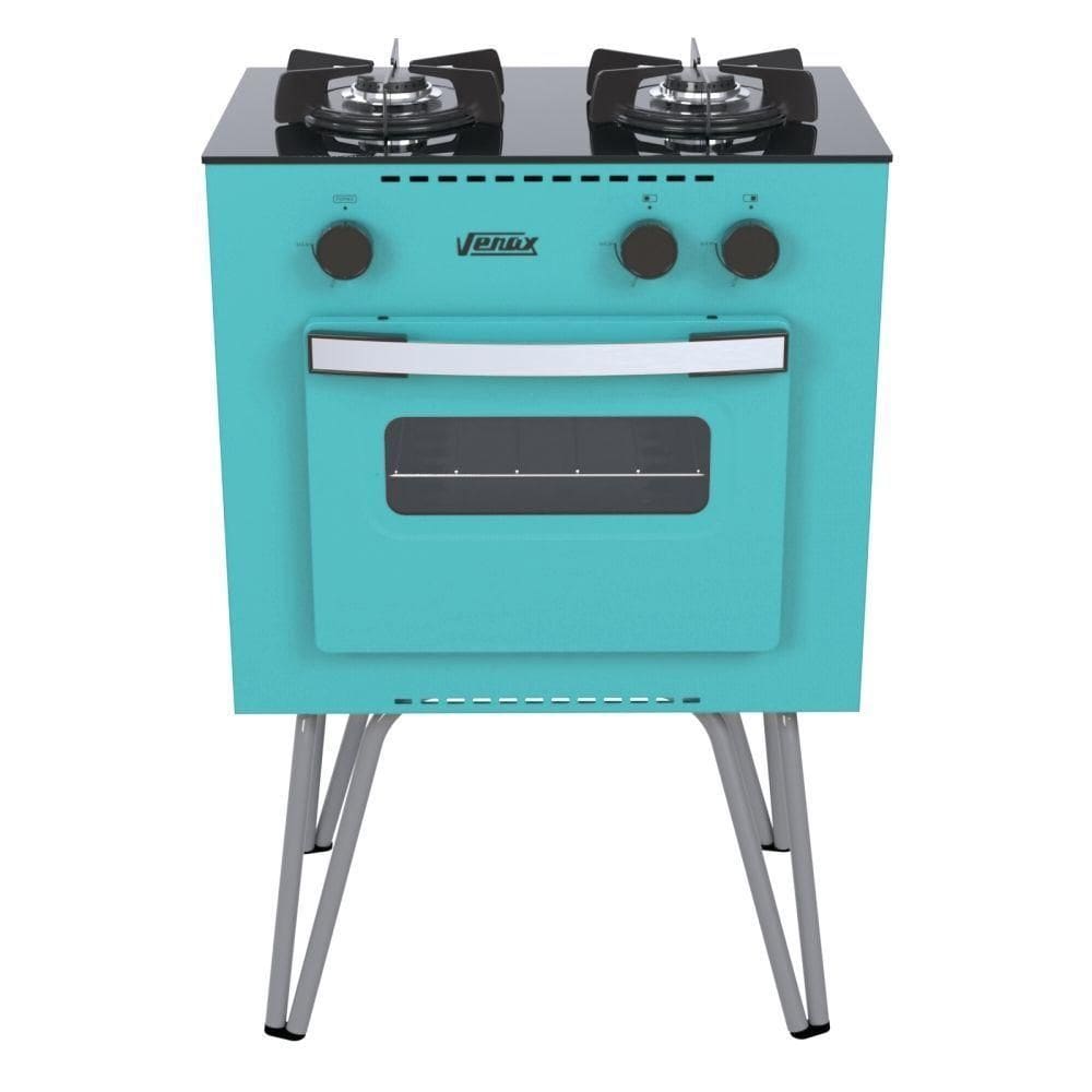 Fogão Portátil Venax Mini Cook 2 Bocas a Gás Verde