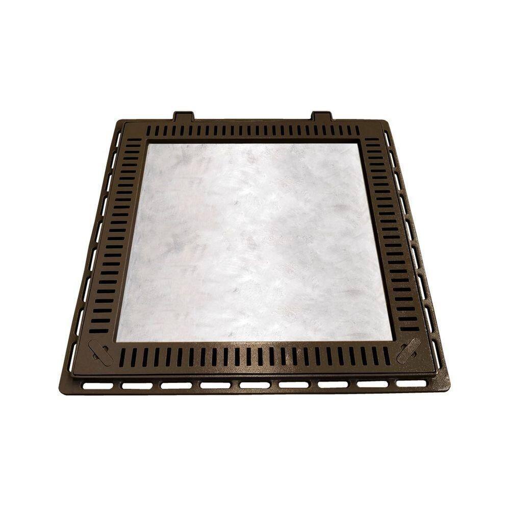 Tampa Casa Máquina Piscina Rebaixada Art Grelha 80X80Cm M