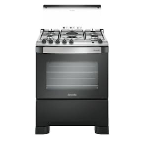 Fogão 5 Bocas Mueller Decorato G3 Tripla Chama Preto Fosco Bivolt