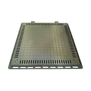 Tampa Casa Máquina Piscina Lisa Articulada Grelha 80X80Cm B1