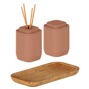 Conjunto de 3 Peças Aura Marrom Amêndoa - Ou