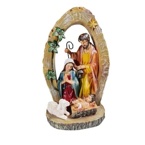 Resina Sagrada Familia Natalina Colorido 27cm Florarte 56980