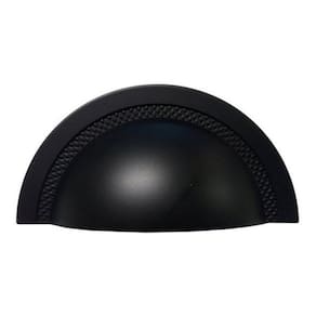 Puxador Estilo Concha Shell 64mm Preto Fosco Zen Design