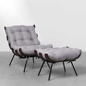 Poltrona com Puff CostelaSlim Dark - Cinza