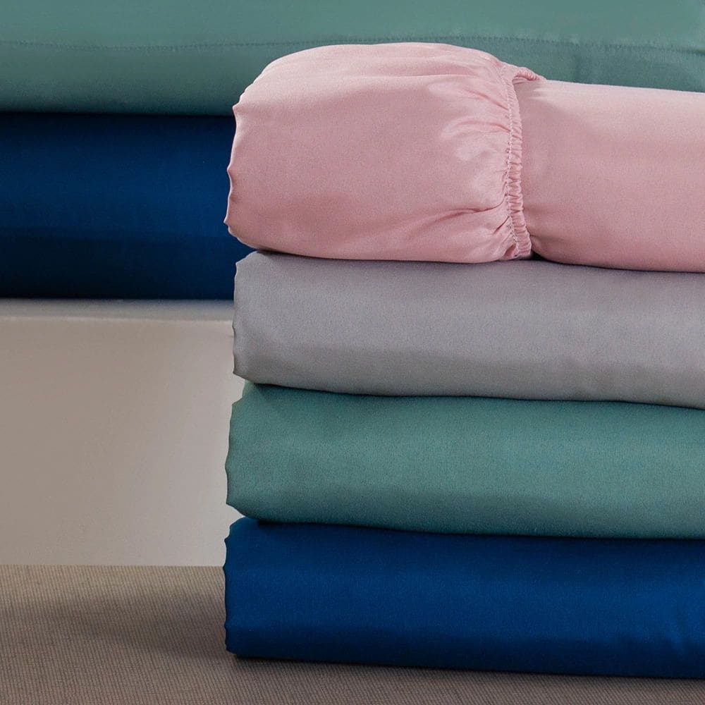 Lençol Solteiro Cazza com Elástico em Poliéster Rosa