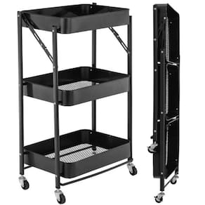 Carrinho para Servir em Metal Preto 77cm 15085-PL