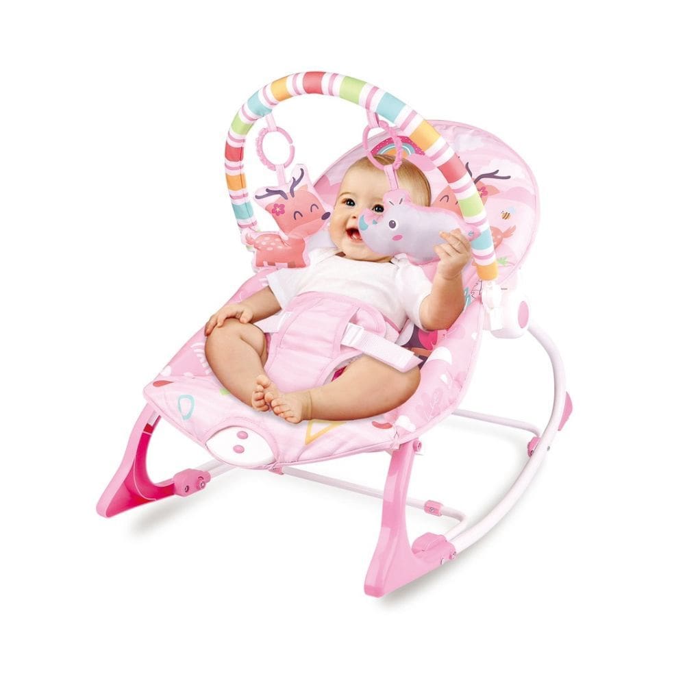 Cadeira de Bebê de Descanso e Balanço Vibratória Musical Happy Rino Confortável e Seguro para Recém-Nascidos e Crianças