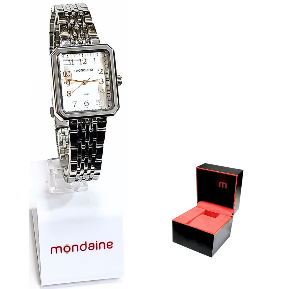Relógio Mondaine Feminino Analógico Prateado Quadrado 32358L0MVNE2